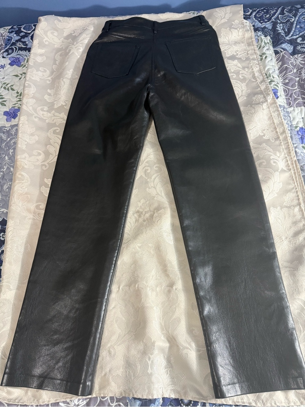 Wilfred The Melina Vegan Leather Baddie Pants Black High Rise Straight Leg 8 - Picture 4 of 10